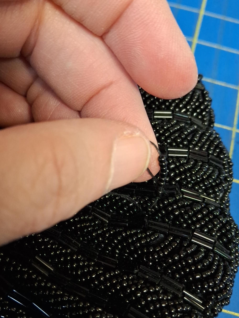 Elegant Black Beaded Evening Crossbody or Clutch Bag - Picture 4 of 8